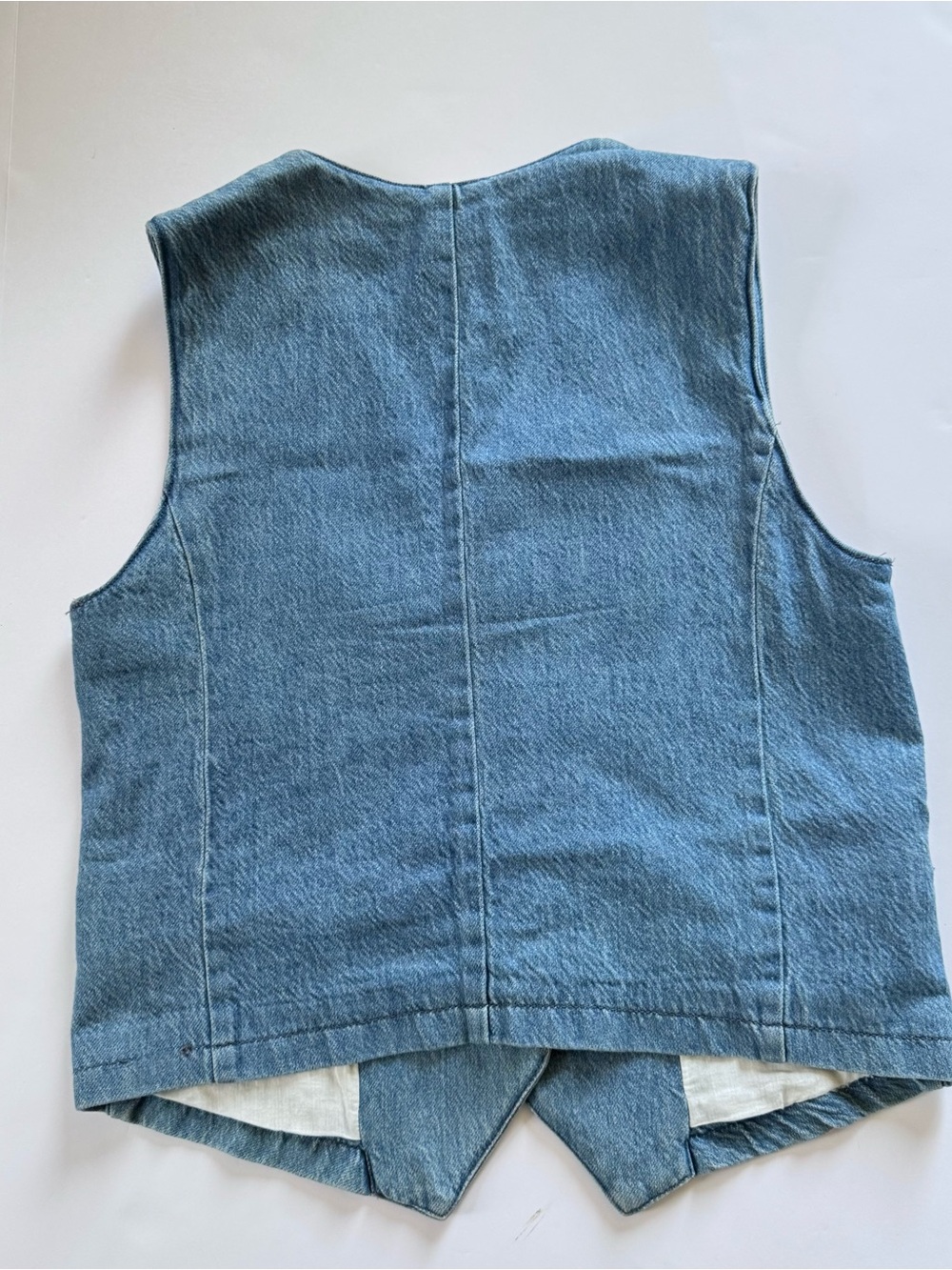 ZARA Blue Denim Button Vest,Size XS - Picture 3 of 5